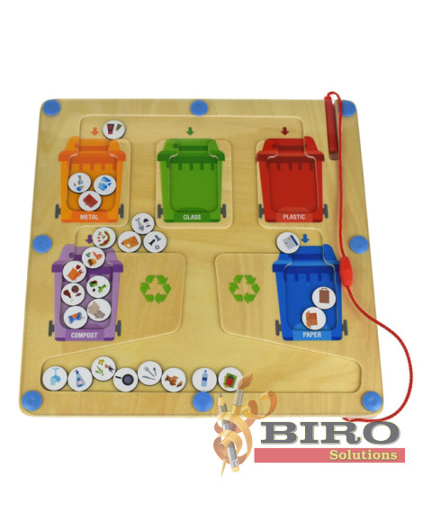 Tablă din lemn Recycling Maze, 57284